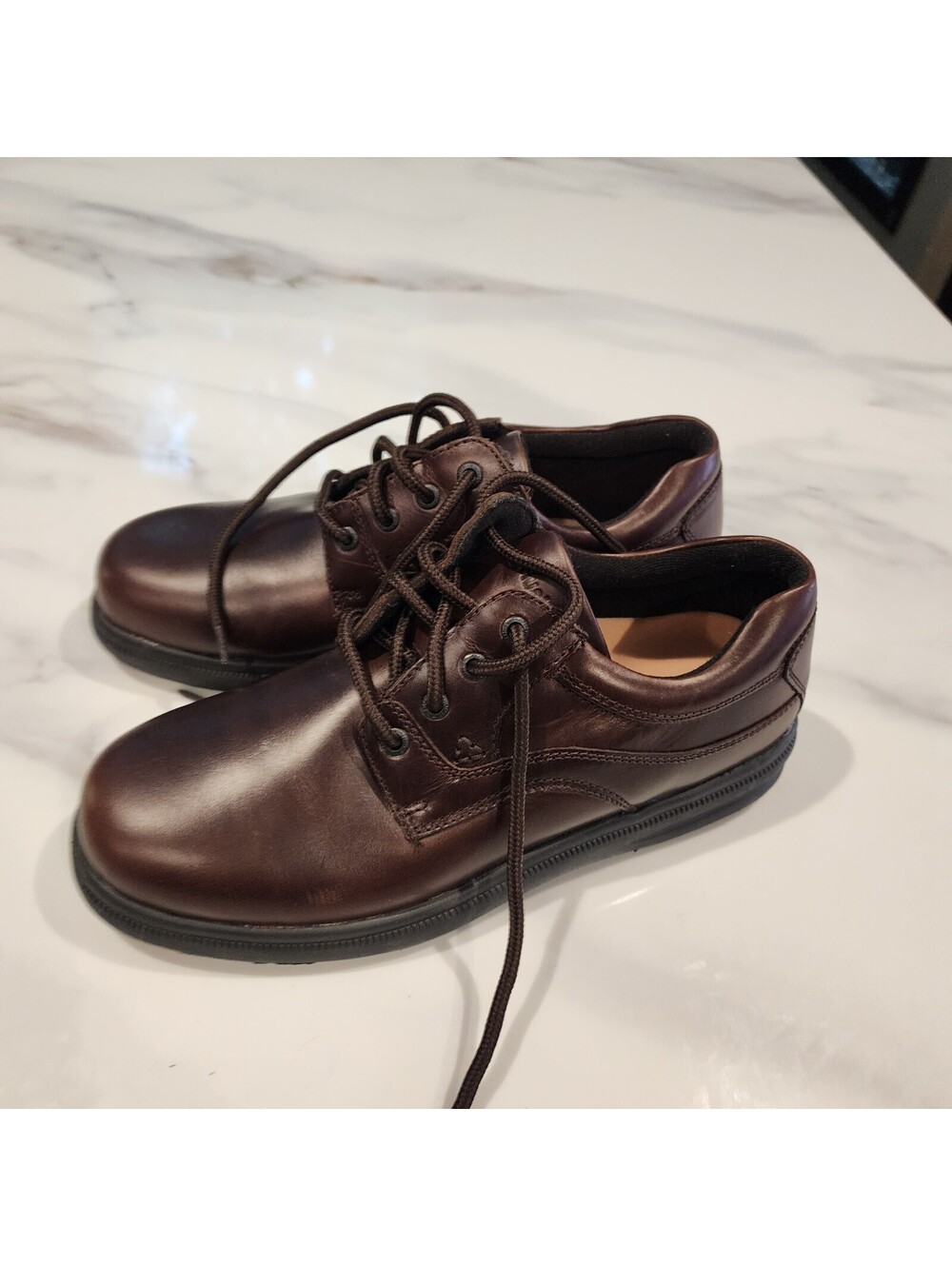 Hush Puppies Men’s Dark Brown Leather Oxford Shoes Size 11W New No Box